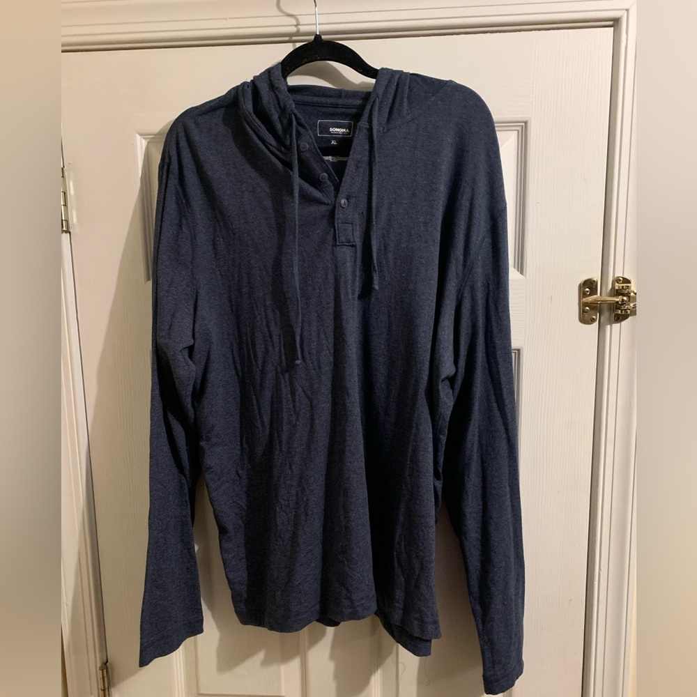 Mens long sleeve Tshirt with a hood